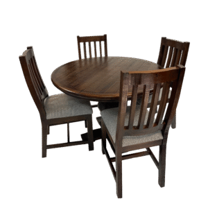 Comedor Redondo Pedestal 4 Sillas (Rancho)